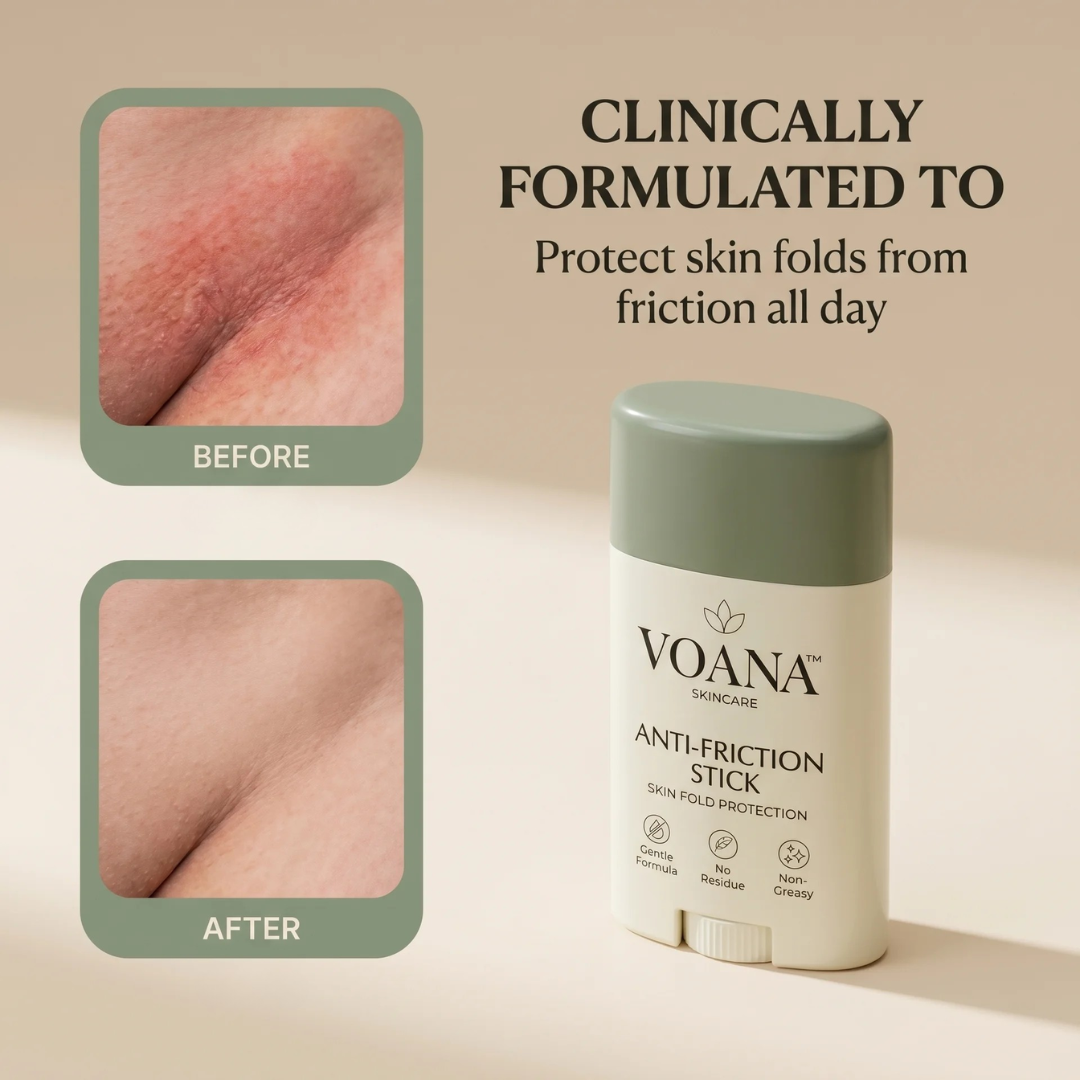VOANA Anti-Friction Stick — Dry-Down System for chronic skin fold rash, breathable barrier protection
